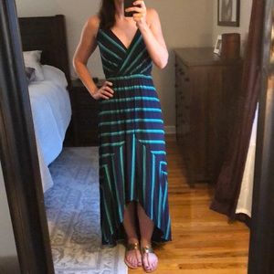 Michael Stars Cotton High Low Striped Dress